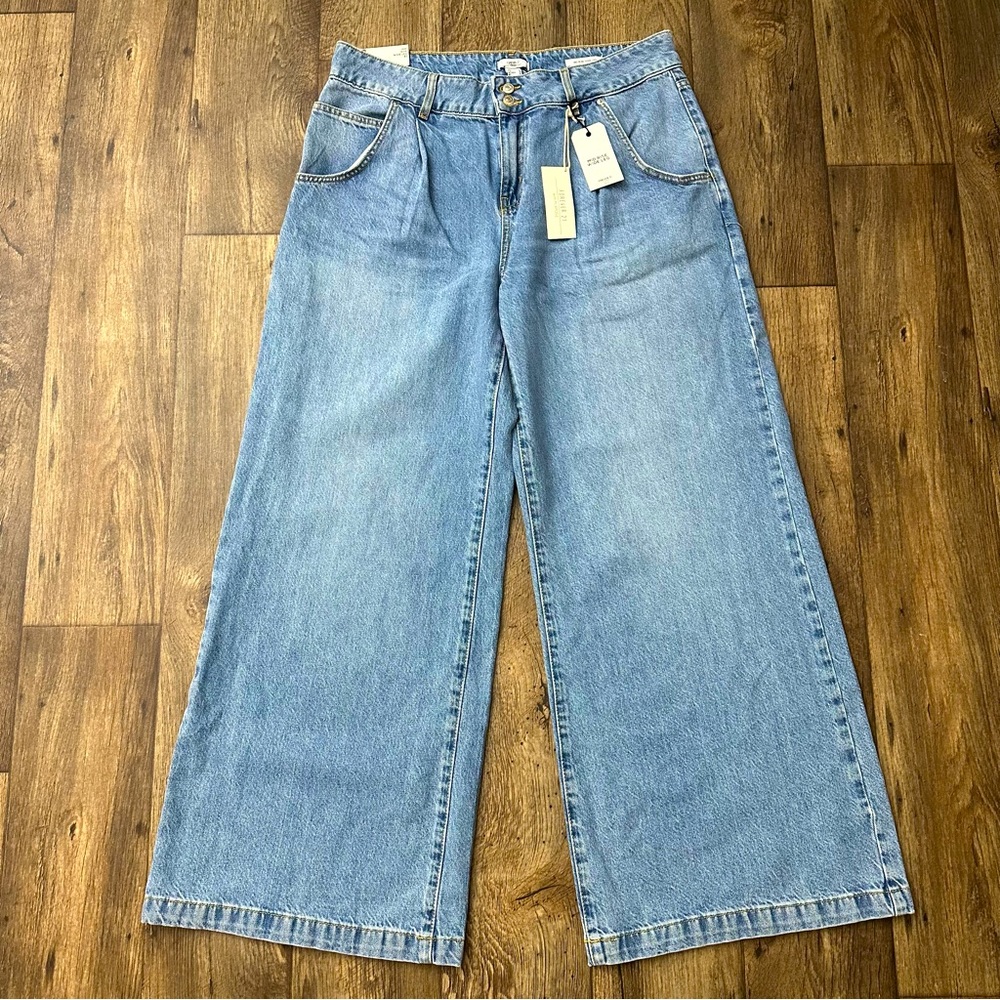 Forever 21 Mid Rise Wide Leg Blue 100% Cotton Jeans Women’s Size 31